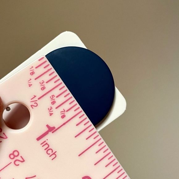 Navy Blue Round Button Style Disk Earrings, retro 50s 60s 90s NWT - Picture 3 of 4